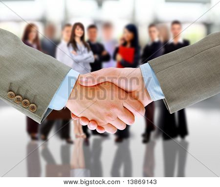 Handshake isolerad på vit bakgrund