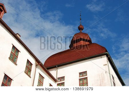 Roof top at Lacko castle, historic castle in Sweden built in the 17th century