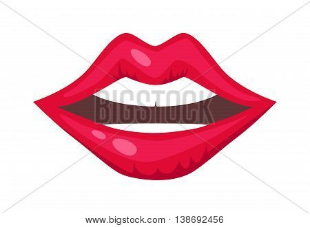 Female lips isolated on white background. Passion makeup mouth. 
