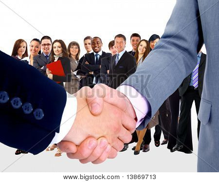 Handshake isolerade på business bakgrund