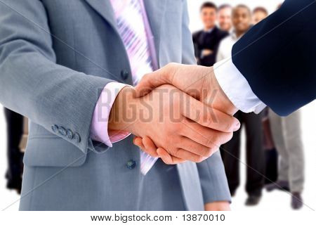 Handshake isolerade på business bakgrund