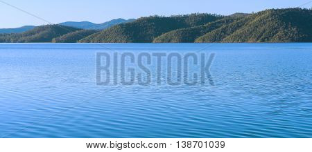 Lake Wivenhoe in Queensland during the day. Apart of Wivenhoe Dam.