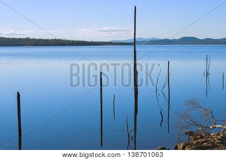 Lake Wivenhoe in Queensland during the day. Apart of Wivenhoe Dam.