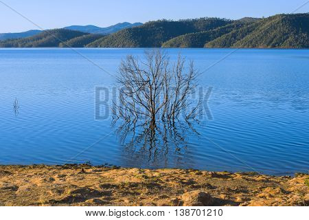 Lake Wivenhoe in Queensland during the day. Apart of Wivenhoe Dam.