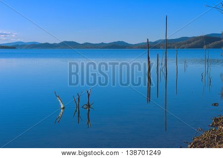 Lake Wivenhoe in Queensland during the day. Apart of Wivenhoe Dam.