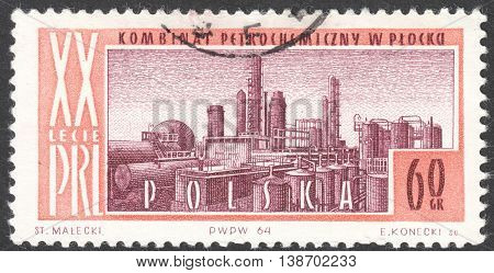 MOSCOW RUSSIA - CIRCA JANUARY 2016: a post stamp printed in POLAND shows a power station Turoszow the series 