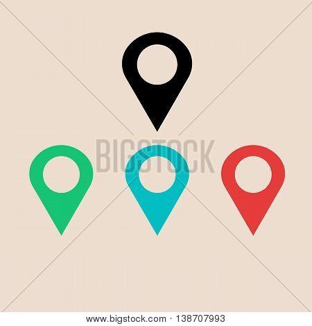 Map pointer flat icon vector illustration Flat design style