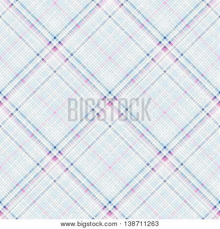 Checkered seamless pattern of interwoven multi-colored thin strips. Motley abstract symmetrical pattern. Template for fabrics, wallpaper. Vector eps10