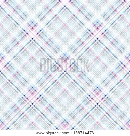 Checkered seamless pattern of interwoven multi-colored thin strips. Motley abstract symmetrical pattern. Template for fabrics, wallpaper. Vector eps10