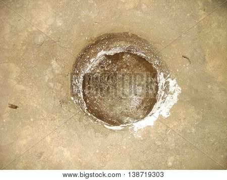 a hole in the ground after the lime