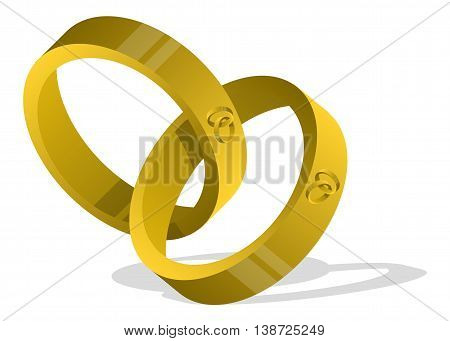 Gold ring , wedding rings , two gold rings ,