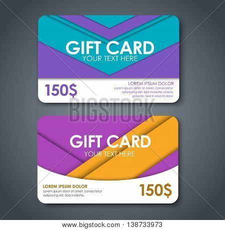 Gift Cards In Style Of Material Design