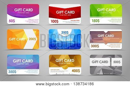 Set Polygonal Gift Cards