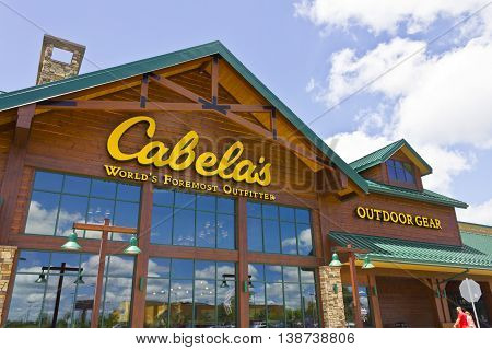Indianapolis - Circa July 2016: Cabela's Retail Store Location. Cabela's Markets Outdoor Recreation Equipment II