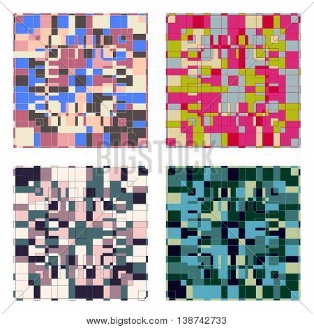 Colorful geometric seamless pattern abstract multicolored background set of bright illustrations