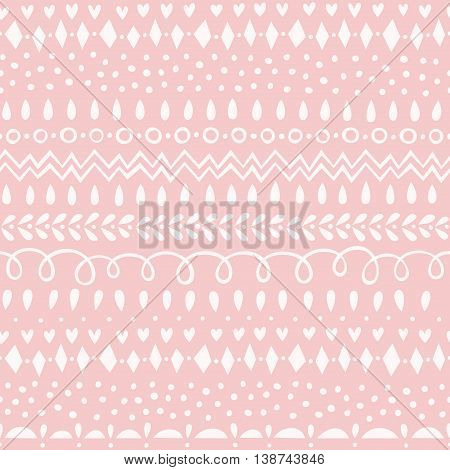 Vector contemporary geometric pink seamless pattern. One colored.