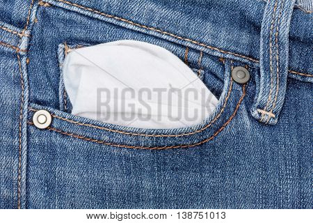 Close up of  blue denim jeans background.