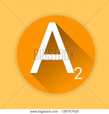 Vitamin A2 Nutrition Chemistry Element Colorful Icon Flat Vector Illustration