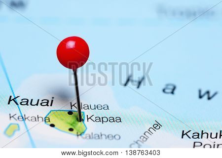 Kapaa pinned on a map of Hawaii