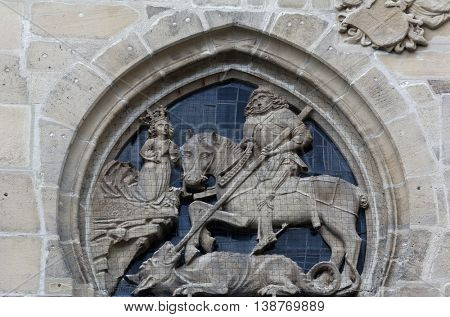 TUBINGEN, GERMANY - OCTOBER 21: Saint George, Collegiate Church of St. George in Tubingen, Germany on October 21, 2014.