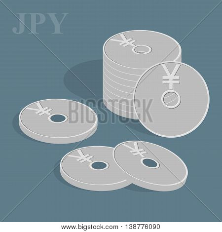 Vector finance concept. Pile of coins. Currency unit