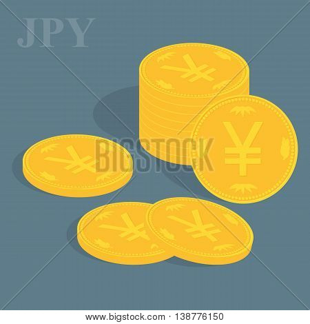 Vector finance concept. Pile of coins. Currency unit