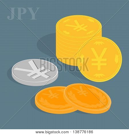 Vector finance concept. Pile of coins. Currency unit