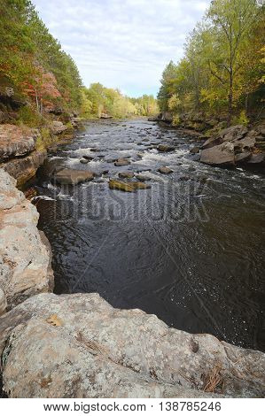 Autumn Colors Along the Kettle River in Banning State Park near Sandstone Minnesota