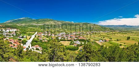 Pertovo polje near Drnis panoramic view inner Dalmatia Croatia