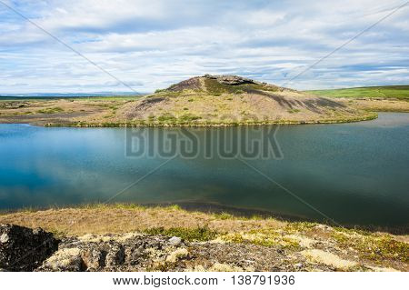 View at pseudocraters  near the lake Myvatn - northern Iceland
