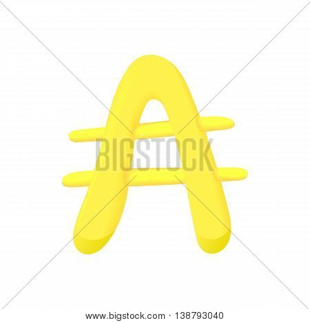 Sign austral icon in cartoon style isolated on white background. Currency symbol
