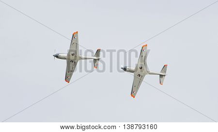 Leeuwarden, The Netherlands - June 10, 2016: Dutch Army Blackshape Prime During A Demonstration At T