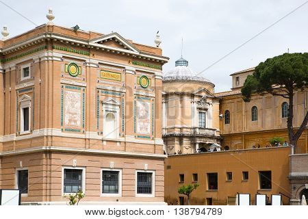 ROME, ITALY - APRIL 8, 2016: Museums of Vatican building exterior.