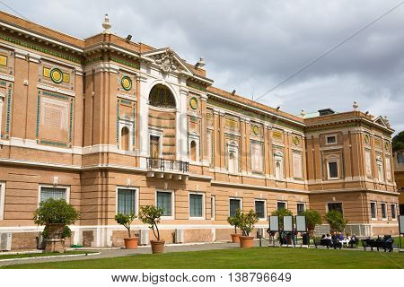 ROME, ITALY - APRIL 8, 2016: Museums of Vatican building exterior.