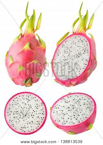 Collection Of Isolated Dragon Fruits