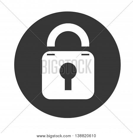 secutiy lock key object icon vector illustration