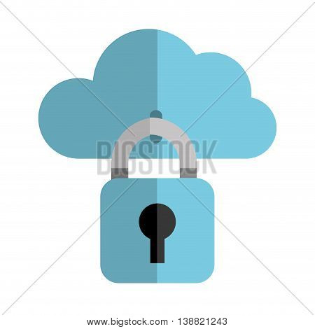 secutiy lock key object icon vector illustration