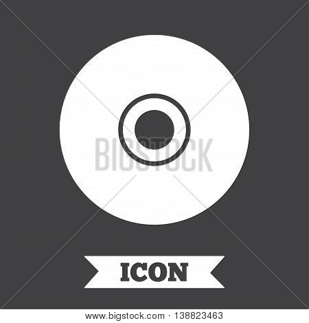 CD or DVD sign icon. Compact disc symbol. Graphic design element. Flat disc symbol on dark background. Vector