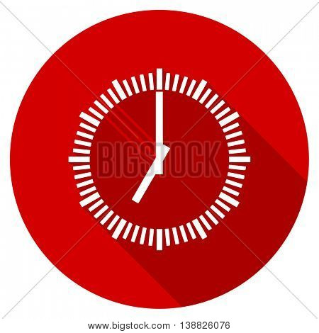 time vector icon, red modern flat design web element