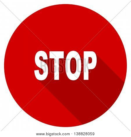 stop vector icon, red modern flat design web element