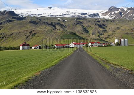 Typical farm complex located in South Iceland