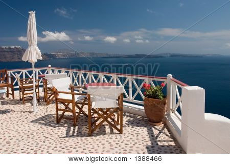 Santorini Viem z balkonu