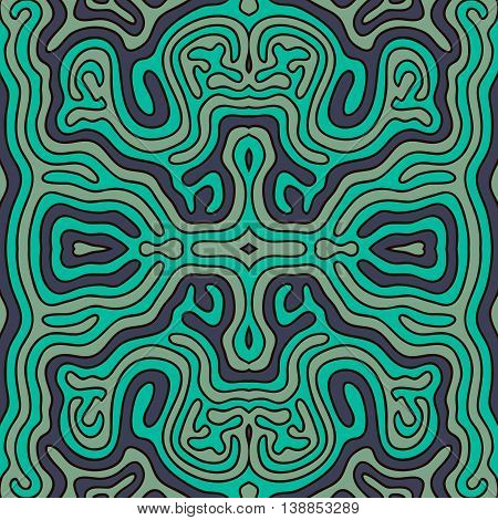 Abstract seamless pattern in green and blue colors.
