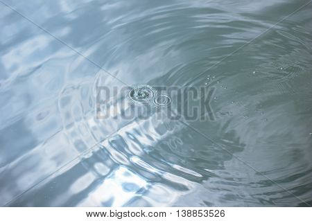 Circles on the water. Summer rest near the water