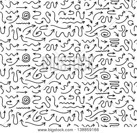 Hand drawn seamless arrows background. EPS 10
