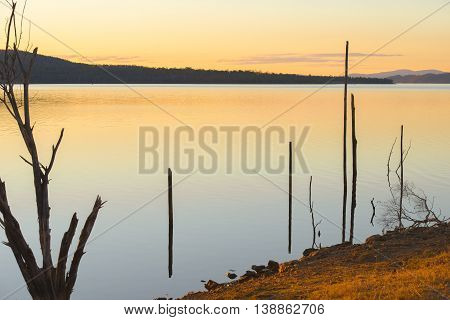 Lake Wivenhoe in Queensland during the day. Apart of Wivenhoe Dam.