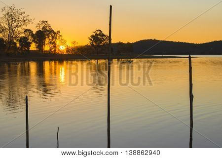 Lake Wivenhoe in Queensland during the day. Apart of Wivenhoe Dam.