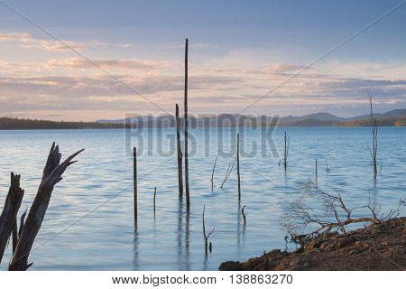Lake Wivenhoe in Queensland during the day. Apart of Wivenhoe Dam.