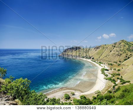 tropical paradise cristo rei beach near dili in east timor asia