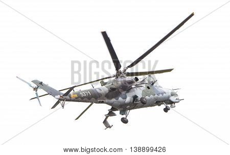 Leeuwarden, The Netherlands - Jun 10, 2016: Czech Republic Air Force Mil Mi-24 Hind Attack Helicopte